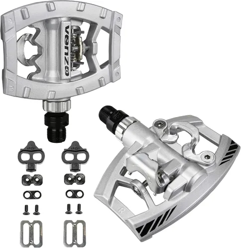 Miniatura 4 de Venzo Plataforma de doble función multiusos compatible con Shimano SPD bicicleta de montaña con pedales sellados sin clipless – plataforma dual