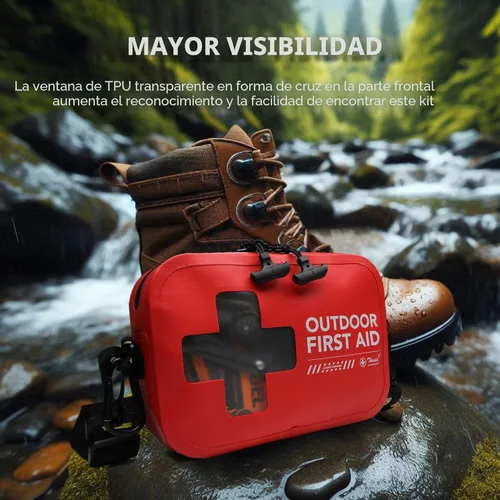 Miniatura 8 de Kit de primeros auxilios impermeable de 152 piezas, bolsa seca portátil para botes pequeños, bolsa de evacuación, kit médico de emergencia ideal