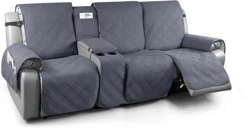 Miniatura 24 de TAOCOCO Fundas de sofá reclinable 100% impermeables con consola, fundas de sofá para sofá reclinable de 3 asientos con diseño de correas, funda