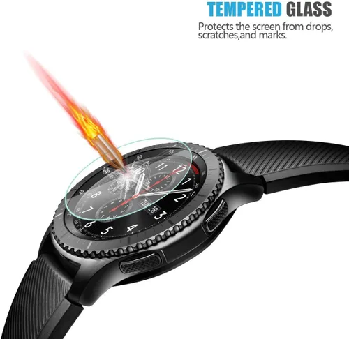 Miniatura 4 de Protector de pantalla de vidrio templado Gear S3 (0.012 in, 2.5D, alta definición 9H), película protectora de pantalla transparente de alta calidad