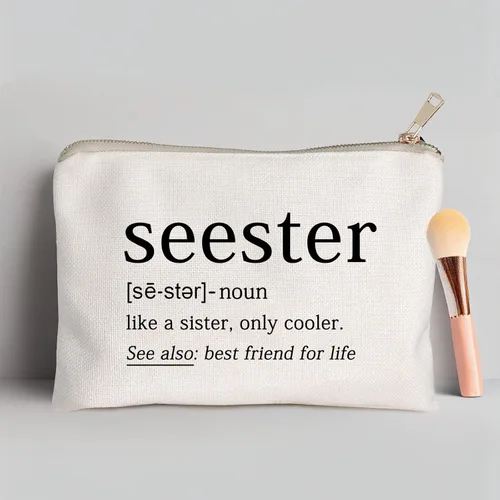Miniatura 3 de Seester Like A Sister Only Cooler Seester Definition Funny Sister Cosmetic Bag Best Friend Gift Bestie Makeup Bag Funny Saying Travel Bag Best