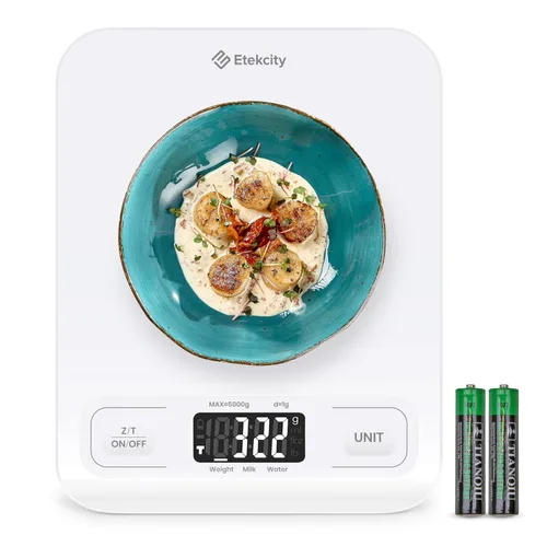 Miniatura 19 de Etekcity Báscula digital de cocina para alimentos, gramos y onzas para perder peso, hornear y cocinar, graduación precisa de 0.05 oz/1 g, 5