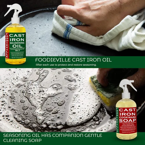 Miniatura 7 de Creation Farm - Acondicionador antiadherente de aceite de hierro fundido para condimentos, planchas, parrillas de barbacoa, parrillas planas, hornos