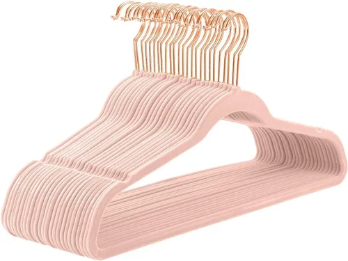 Miniatura 22 de MIZGI Perchas de Terciopelo Premium (Paquete de 50) Resistentes - Perchas de Fieltro Antideslizantes - Percha de Traje de Terciopelo Negro - Ganchos