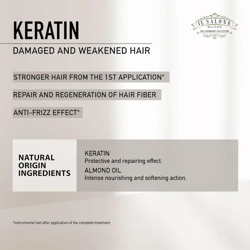 Miniatura 3 de Il Salone Milano Professional Keratin Conditioner for Damaged Hair - Hair Repair - Damaged Hair Treatment - Frizz Control - Smoothing - Hair