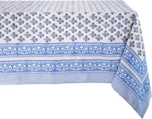 Miniatura 78 de ATOSII Mantel 100% algodón, Amara, floral, hecho a mano, rectangular, de lino, para cocina, comedor, fiestas, bodas, exteriores, picnics, Pascua