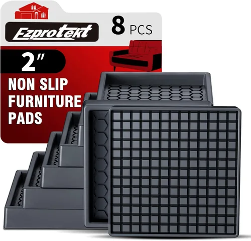 Miniatura 20 de Ezprotekt Almohadillas Antideslizantes para Muebles, 8 Piezas Copas de Ruedas de Goma Antideslizantes de 2.5", Posavasos Antideslizantes