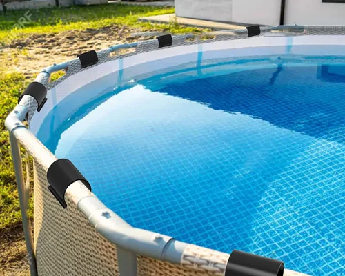 Miniatura 5 de Jetec 16 clips negros para cubierta de piscina para abrazaderas de cubierta de piscina sobre el suelo para abrazaderas de tubería de PVC de 1-1/2