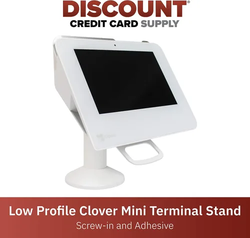 Miniatura 2 de DCCStands - Soporte de terminal giratorio e inclinable con trébol Mini/Clover Mini 3, perfil bajo, color blanco