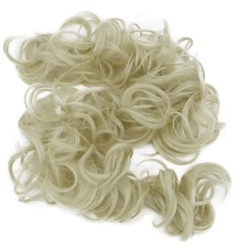 Miniatura 13 de CAISHA Postizo de Cabello, Envoltura de Cabello, Fibras Sintéticas Resistente al Calor, Rizado Desordenado, Recogido, Negro HW6