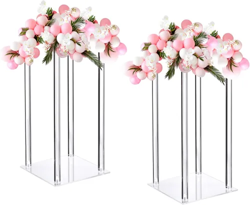 Miniatura 7 de MECCANIXITY Columna de florero para boda, soporte acrílico de 31.5 pulgadas de alto para decoración de centros de mesa de boda, fiesta, cena