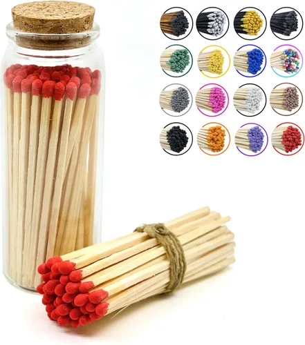 Miniatura 15 de Chandler Studio Fósforos en un frasco Más de 60 cerillas Fósforos decorativos con almohadilla de encendido Encendedor de velas largo