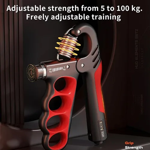 Miniatura 6 de Entrenador de fuerza de agarre, fortalecedor de agarre de mano ajustable (11.0-220.5 lbs) con contador automático, diseño ergonómico y resorte