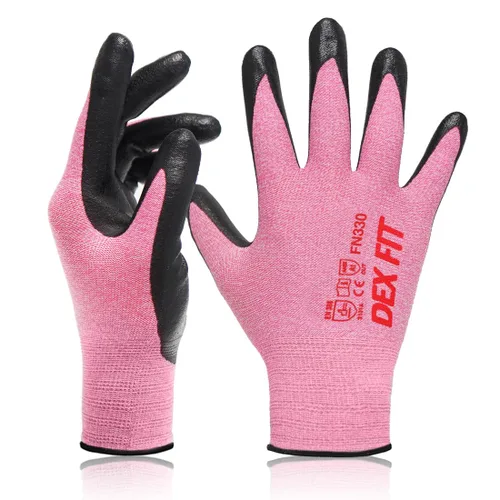 Miniatura 28 de DEX FIT FN330 - Guantes de trabajo de nitrilo, ajuste elástico 3D, agarre potente, táctil inteligente, recubierto de espuma resistente, fino