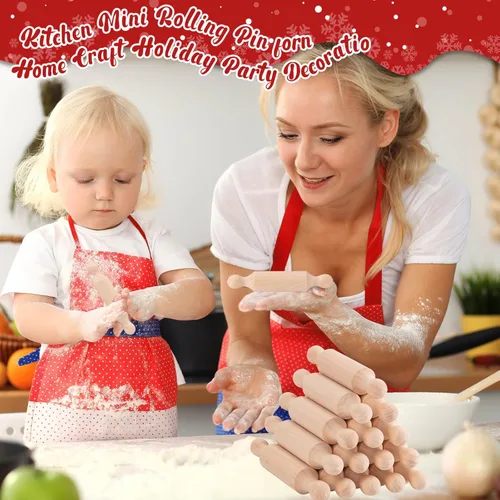 Miniatura 6 de 45 rodillos de madera para cocina larga para hornear masa pequeña para niños, pasta de fondant, pizza, manualidades y juego imaginativo