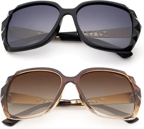 Miniatura 2 de LECKIRUT - Lentes de sol de gran tamaño para mujer lentes de sol clásicos y a la moda con protección UV polarizada