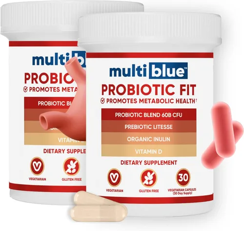 MultiBlue Ajuste probiótico: apoya el GLP-1 natural y el control del apetito para mujeres y hombres, bifidobacterium B-420, salud digestiva e