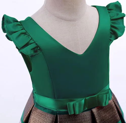 Miniatura 16 de NSSMWTTC 2-10T - Vestidos de rayas para niñas pequeñas, vestido de fiesta de boda de Navidad