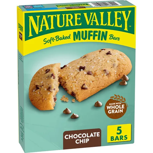 Miniatura 14 de Nature Valley Barras de magdalenas horneadas suaves, chispas de chocolate, barras de aperitivos, 10 barras, 12.4 onzas