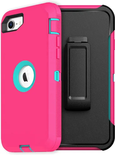 Miniatura 18 de MXX Funda diseñada para iPhone SE 2020/SE 2022, funda protectora resistente con protector de pantalla [3 capas] cubierta de protección de goma