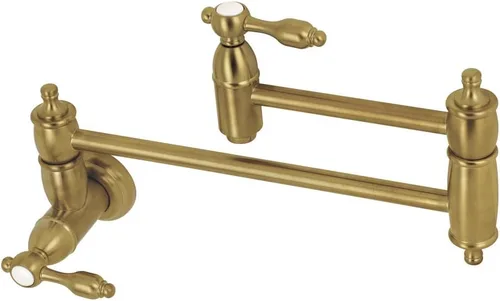 Miniatura 8 de Kingston Brass KS3108TAL Tudor - Grifo de llenado de ollas para montaje en pared, 13 pulgadas de longitud, níquel cepillado cepillado níquel