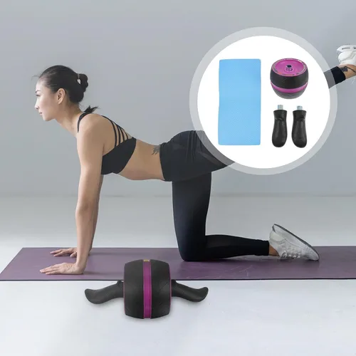Miniatura 5 de Abaodam Rueda de rodillo abdominal de rebote automático para hombres y mujeres, gimnasio en casa, fuerza de núcleo, ejercicio de fitness, rueda