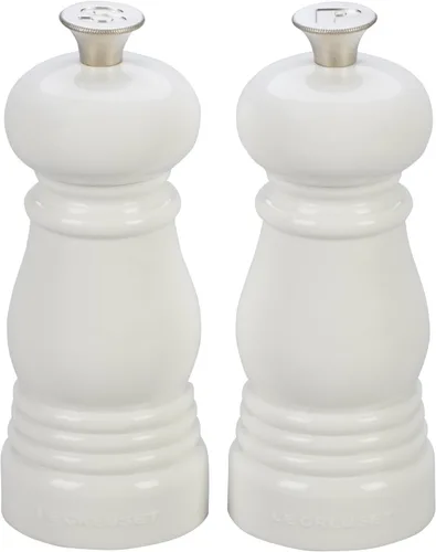 Le Creuset Petite Juego de Molinillo de Sal y Pimienta, 5" x 2" cada uno, Blanco
