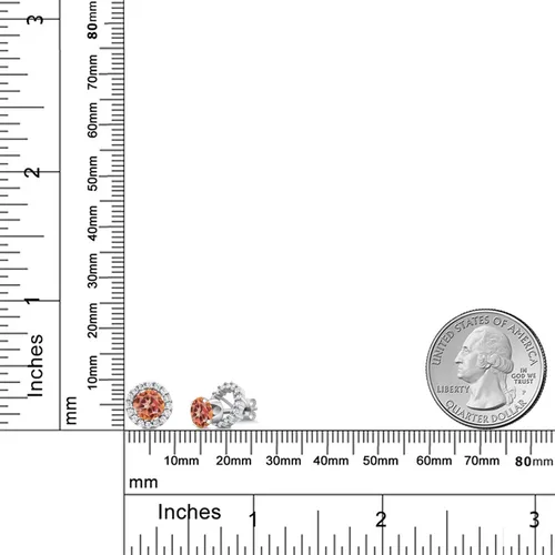 Miniatura 166 de Gem Stone King Aretes redondos de plata de ley 925 de 0.236 in con piedra natal extraíble para mujer