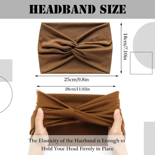 Miniatura 2 de Diademas bohemias para mujer, extra grande, ancha, turbante, banda para el cabello, entrenamiento, Yaga, deportes, elástica, accesorios