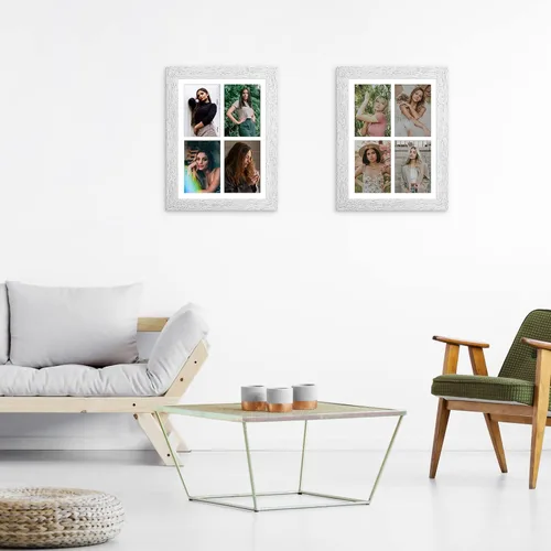 Miniatura 871 de Marcos de Fotos Collage de 13.5X15.5 con 7 Aberturas para Fotos de 4X6, Marco de Fotos Múltiples con Paspartú para Decoración de Pared, Grano