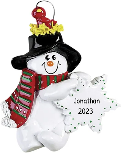 Adornos de muñeco de nieve personalizados en 3D para árbol de Navidad, adornos de Navidad de muñeco de nieve Frosty 2025, adorno único con nombre