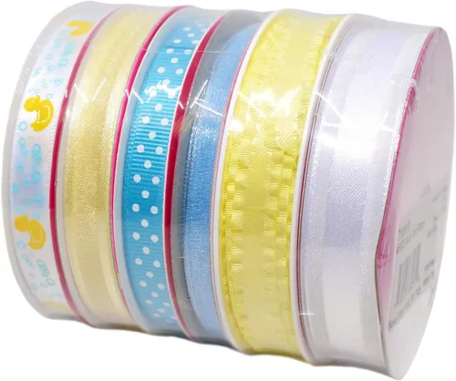 Morex Ribbon Paquete de 6 cintas Sweet Petite de poliéster/nailon, Sweet Baby, 28 yardas