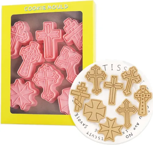 Miniatura 10 de Juego de 8 moldes de galletas de animales lindos con diseño de animales, moldes de galletas de conejo, molde para galletas de oso, herramientas
