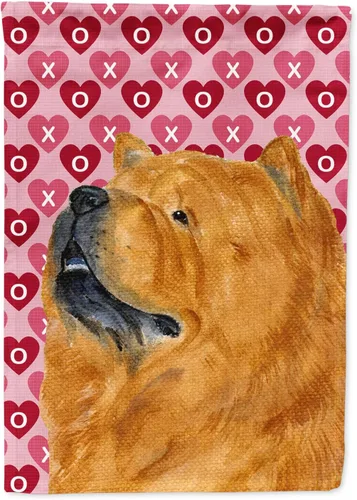 Miniatura 149 de Caroline's Treasures SS4484GF Bandera de jardín con diseño de bulldog inglés y corazones para el Día de San Valentín, bandera decorativa para patio