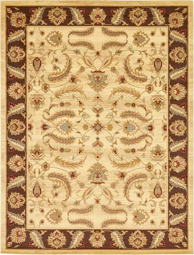 Miniatura 39 de Unique Loom - Colección Voyage - Alfombra redonda tradicional oriental, marrón, Polipropileno, Marrón/Azul Claro