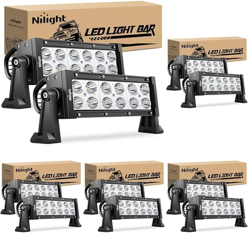 Miniatura 10 de Nilight Barra de luz LED, 2 unidades, 7.5 pulgadas, 36 W, 2520 lúmenes, LED, vainas LED antiniebla, parachoques de techo, trabajo todoterreno
