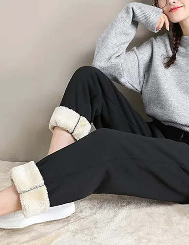 Miniatura 6 de Yeokou - Pantalones deportivos de vellón con forro de sherpa para mujer