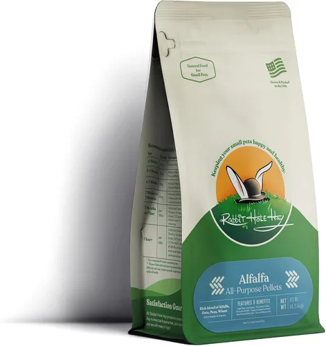 Miniatura 8 de Rabbit Hole Hay - Pellets de alfalfa totalmente naturales para mascotas pequeñas - 12 oz - Mezcla rica en nutrientes