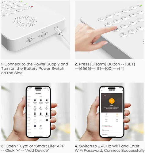 Miniatura 9 de PGST Sistema de seguridad para el hogar, sistema de alarma inalámbrico para el hogar con sensores de movimiento de puerta, teclado inteligente