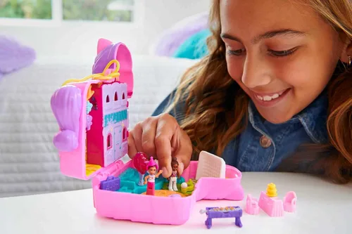 Miniatura 2 de Polly Pocket Juego compacto, fiesta de piñata con 2 micro muñecas y accesorios, juguetes de viaje con revelaciones sorpresa