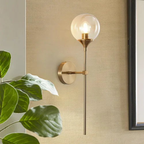 Miniatura 7 de KCO Lighting - Aplique de pared montado en la pared de latón cepillado dorado, lámpara de pared moderna de mediados de siglo, lámpara de pared Oro +