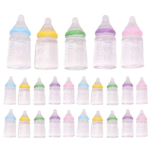 30 Uds. Miniatura Baby Shower Favores Mini Biberón Plástico Baby Bottle Candy Bottle Boy Girl Recién Nacido Bebé Bautismo Decoración Fiesta de