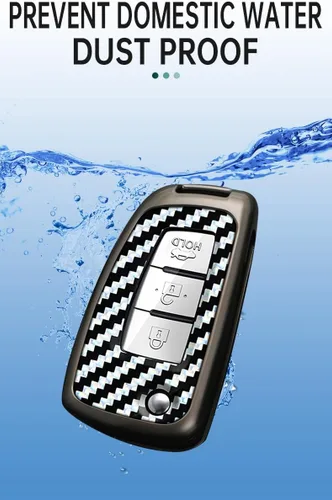 Miniatura 7 de ontto Funda de llavero para Nissan Flip Key Remote Metal con llavero apto para Nissan Rogue, Negro