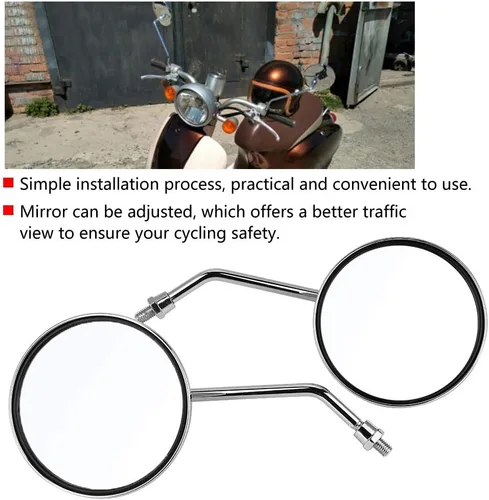 Miniatura 3 de Espejo de manillar, 2 piezas/juego de espejo retrovisor de motocicleta para motocicleta