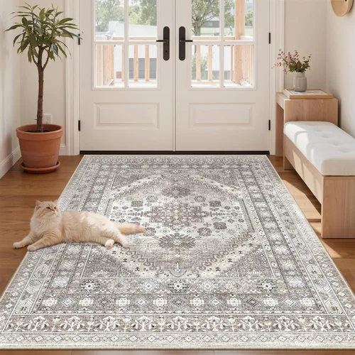 Miniatura 10 de zesthome Alfombra 4x6 - Alfombra Resistente a Manchas Lavable, Alfombras con Respaldo Antideslizante para Sala de Estar, Alfombras Pequeñas de Área