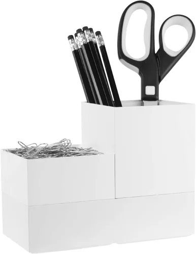Miniatura 14 de Organizador de escritorio Bostitch Office Konnect con taza para lápices, soporte para bolígrafos, paquete de 2, blanco