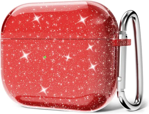 Miniatura 27 de Svanove Funda para Airpods Transparente con Purpurina, Funda Brillante y Bonita para Airpods de 1ª y 2ª Generación con Llavero, Carcasa Rígida