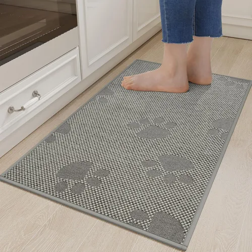 Miniatura 68 de YDKGL Tapetes de cocina para piso, alfombras de cocina súper absorbentes, antideslizantes, lavables, de lino sintético suave trenzado, alfombra