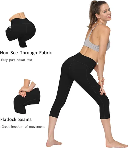 Miniatura 14 de Fengbay 3 Pack High Waist Yoga Pants with Pocket Leggings Tummy Control Workout Running Yoga Leggings for Women