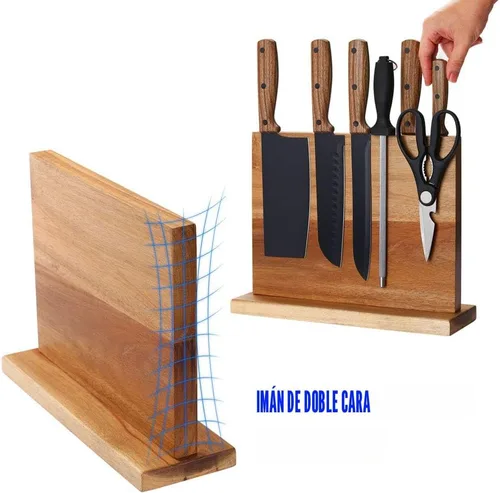 Miniatura 3 de Soporte magnético para cuchillos de cocina para el hogar, soporte magnético con imanes mejorados fuertes, soporte multifuncional para cuchillos
